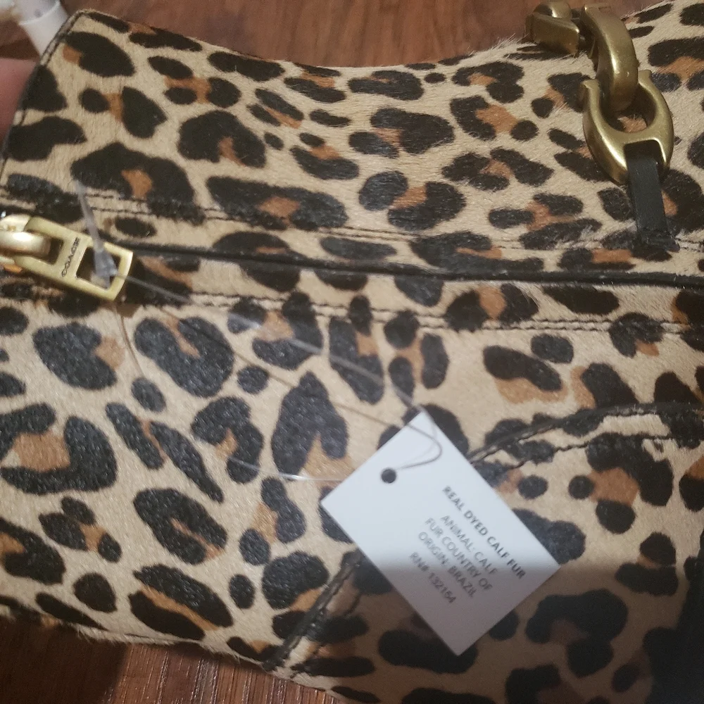 Coach Allen Signature chain leopard print BOOT size 10 new